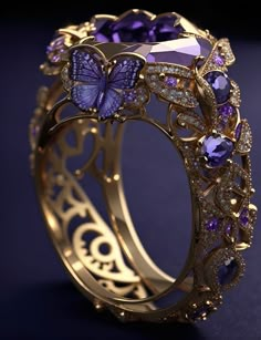 Most Expensive Engagement Ring, Engagement Ring Non Traditional, Fantasy Jewelry Magic, Expensive Engagement Rings, Accessoires Barbie, Fantasy Ring, Cute Engagement Rings, Little Butterfly, Fancy Jewellery Designs