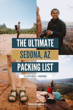 the ultimate sedona arizona packing list includes clothes, more than one person's feet