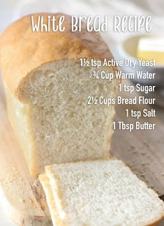 a loaf of white bread sitting on top of a cutting board