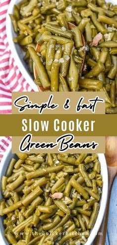 Slow Cooker Green Beans Recipe Recipe Slow cooker green bean Slow Cooker Green Bean Recipes, Canned Green Bean Recipes, Good Green Bean Recipe, Beans Recipe Crockpot, Crockpot Green Beans, Easy Bacon Recipes, Slow Cooker Green Beans, Cooking Fresh Green Beans, The Best Green Beans