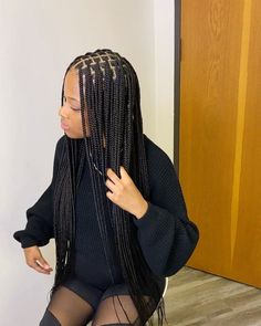 Weave Braids, Medium Knotless Braids, Braids Ideas, Front Braids, Cute Braided Hairstyles, Stitch Braids