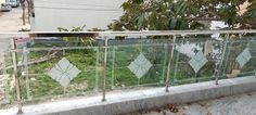 Front Elevation Glass Railing Design, Single Flower Design, Balcony Relling Design Steel, Ralling Glass Designs, Ms Railing With Glass Design Balcony, Tuffen Glass Railing Design, Design Balcony