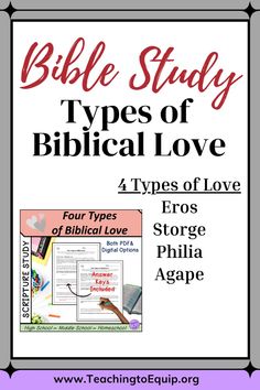 High school students are a little more self-aware, but oh my… my middle school students are all about who-likes-who all year long. So, of course, Valentine’s Day is no different! While this is normal and, to be honest, kind of entertaining to watch, I decided to take the opportunity to celebrate Valentine’s Day in Bible Class by looking at the different types of love that we find in the Bible. Bible Study For Teens, Love Bible Study, Biblical Love, Different Types Of Love, Types Of Love, Homeschool Middle School, Love Bible, Book Of Job