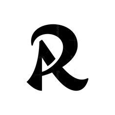 the letter r is made up of black and white letters, with an arrow in the middle