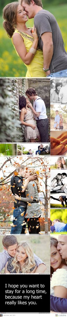 a couple kissing each other in front of some trees and flowers with the caption i hope you want to embrace every moment