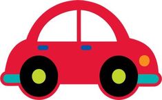 a red car with black tires is shown in the shape of a sign that says happy birthday