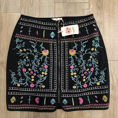 New With Tags. Purchased From Boutique. True To Size. Fitted Multicolor Embroidered Skirt For Spring, Fitted Embroidered Black Mini Skirt, Embroidered Black Mini Skirt For Spring, Embroidered Skirt, Womens Skirt, Boutique, Skirt, Tags, Women Shopping