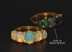 "Natural Ethiopian Opal-Opal Ring-Fire Opal Ring-Gemstone Ring-Fire Opal Ring-Designer Ring-Silver Ring-October Birthstone Ring-Boho Ring About The Ring Main Stone -Natural Opal Origin - Ethiopia Cut - Oval Cabochon Stone Size - Center - 6x8mm Side - 7x5mm Corner-4x6mm Metal - Choose from options Setting Type - Prong Setting The ring is made with a prong setting and the metal is Rhodium plated which gives a beautiful mirror finish by improving the metal's shine and even protects the ring from ta Opal Birthstone Ring, Black Fire Opal, Sterling Silver Opal Ring, October Birthstone Ring, Natural Opal Ring, Opal Birthstone, Black Opal Ring, October Birthstone Rings, Silver Opal Ring