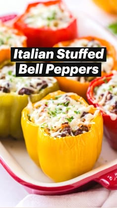 stuffed peppers with cheese and herbs on a plate