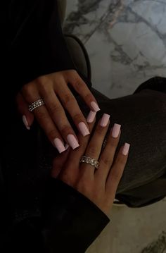 Square Pink And White Nails, Square Milky Nails, Milky Pink Nails Acrylic, Pink Milky Nails, Milky Nails With Design, Milky French Nails, Milky French Manicure, Ballerina Pink Nails, Pink Shellac Nails