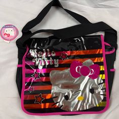 Hello Kitty, Passenger Bag, Brand New Pink And Black Color Lightweight 16wx13l Cute Black Satchel With Adjustable Strap, Trendy Hello Kitty Shoulder Bag For School, Black Cat Design Shoulder Bag For School, Pink Hello Kitty School Bag, Pink Cat Design Shoulder Bag For School, Hello Kitty Print School Shoulder Bag, Black Hello Kitty School Bag, Hello Kitty Pink Shoulder Bag For Travel, Cute Black Bag With Hello Kitty Print