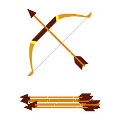 an arrow and bow on a white background