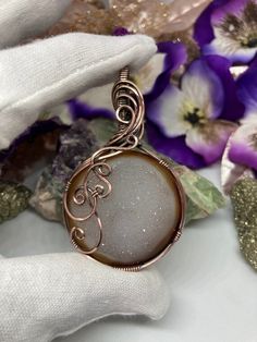 Druzy Agate Pendant Wrapped in Antiqued Copper Wire, Wire Wrapped Agate, Druzy Agate - Etsy Bronze Wire Wrapped Round Jewelry, Unique Hand Wrapped Round Pendant Jewelry, Wire Wrapped Round Agate Jewelry, Bronze Wire Wrapped Round Pendant Jewelry, Bronze Wire-wrapped Round Pendant Jewelry, Gold Wire-wrapped Agate Jewelry, Gold Agate Wire Wrapped Jewelry, Copper Wire Jewelry With Natural Stones In Round Pendant, Hand Wrapped Copper Pendant Jewelry