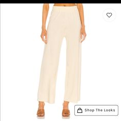 Julia Pant In Creme Callahan From Revolve Paid $50 To Have Them Hemmed To Fit Someone 5’ Tall Like The Model Never Worn- Nwt Elegant Cream Bottoms For Vacation, Fitted Cream Bottoms For Vacation, Boyfriend Fits, Perfect Boyfriend, Comfy Sweaters, Revolve Clothing, Knit Pants, Boyfriend Fit, Lightweight Knit