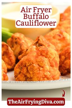 the air fryer buffalo cauliflower recipe is ready to be eaten