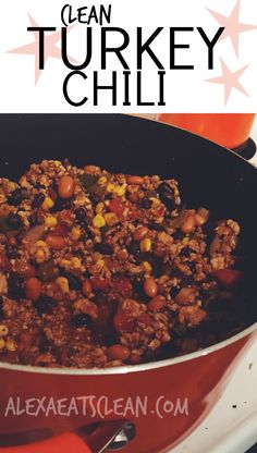 a pan filled with food sitting on top of a stove