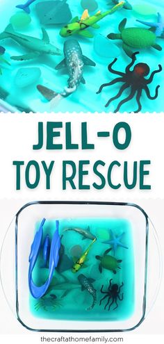 an ocean scene is shown with the words jell - o toy rescue