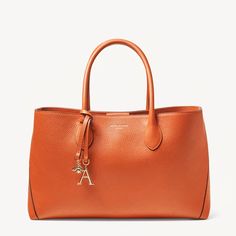 London tote in Burnt Orange Pebble | Aspinal of London Classic Calf Leather Tote Shoulder Bag, Cognac Calf Leather Double Handle Satchel, Cognac Epsom Leather Top Handle Shoulder Bag, Cognac Double Handle Calf Leather Satchel, Everyday Cognac Textured Leather Bag, Cognac Epsom Leather Shoulder Bag For Travel, Classic Calf Leather Shoulder Bag For Daily Use, Designer Everyday Satchel, Timeless Cognac Satchel With Leather Handles