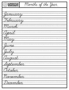 the months of the year printable worksheet