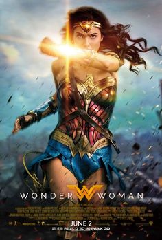 the poster for wonder woman is shown