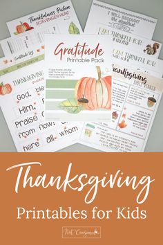 thanksgiving printables for kids with text overlay