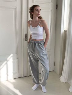 Editor's Notes The sweatpants have a comfortable fit and a casual mood. - Elastic banding at the waist- INJIACTIVE logo at the left thigh- Thick fabric with a loose fitMeasurements(in.)ONE SIZE- Length: 42.91 in.- Waist: 12.6 in.- Hips: 21.26 in.- Bottom Hem: 4.72 in.- Rise: 13.78 in. Composition & Care- 100% Cotton- Wash separately with alike colors in cold water- Do not bleach- Tumble dry at low setting- Do not iron or dry clean- After removing moisture dry at a shade- Gray Elastic Waistband Jogging Pants, Gray Jogging Pants With Elastic Waistband, Basic Gray Bottoms For Leisure, Casual Gray Bottoms For Everyday, Gray Leisure Joggers, Comfortable Gray Jogging Bottoms, Gray Bottoms For Everyday, Gray Sportswear Bottoms With Ribbed Waistband, Comfortable Gray Leisure Bottoms