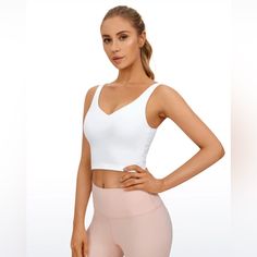 From Crz Yoga Butterluxe Collection - Super Soft Size Small V Neck, U Back Built In Bra With Removable Pads New With Tags