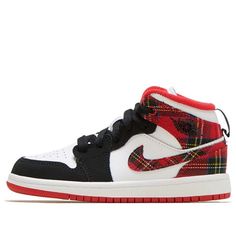 Air Jordan 1 Mid PS 'Bad Santa' University Red/Black-White 640734-607 Nike Jordan 1 Mid, Vapour Max Nike, Dunk Low Nike, Bad Santa, Nike Sacai, White Basketball, White Basketball Shoes, Nike Air Jordan 1 Mid, Womens Air Jordans