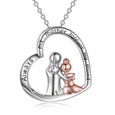 "Package Size: 75 x 75 x 21 mm Overview: Design:Mother and Daughter Necklace engraved loving message \"Always my mother Forever my friend\" with clearly visible.very meningful,best gifts for mom.  Specification: Color:Two-tone Size:21*21mm Notes:Always my mother Forever my friend Chain: 18'' Rolo chain Material:sterling silver Package Include: 1* Necklace 1* Delicate jewelry box 1* Gift bag 1* Maintenance instruction 1* Silver polishing cloth" Granddaughter Necklace, Forever Necklace, Valentines Birthday, Mother Daughter Necklace, Birthday Jewelry, Best Gifts For Mom, Daughter Necklace, Great Gifts For Mom, Laura Geller