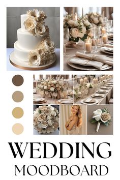 the wedding mood board is filled with photos