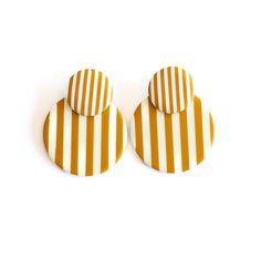 Barton Stripe Circle Earrings – Sunshine Tienda® The Horn, Orange Earrings, Spring Jewelry, Key Fobs, Circle Earrings, Color Stripes, Large Art, Corporate Gifts, Burnt Orange