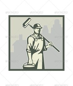 a man with a hammer in his hand - people characters