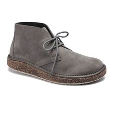 Birkenstock Milton (Men) - Gray Boots - Fashion - Ankle Boot - The Heel Shoe Fitters Brown Chukka Boots, Grey Leather Boots, Futuristic Shoes, Desert Boot, Ankle Boots Men, Mens Boots Fashion, Suede Leather Boots