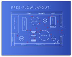 a blueprinted floor plan for a restaurant