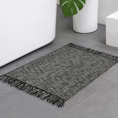 PRICES MAY VARY. Built to Last: Thanks to its polyester and cotton fiber, our hand-woven rug is fade-resistant and sturdy. A great option for high-traffic rooms with pets and kids. Due to hand-woven, there may be errors, the edges are not so straight. Machine Washable: As an easy-care rug, you have the flexibility for various cleaning methods. Machine wash on cold for a deep clean and hang dry. Use your vacuum without a beater bar on the lowest power setting. Braided Texture: Our hand-woven area Modern Farmhouse Carpet, Black Bathroom Rug, Boho Bathroom Rug, Farmhouse Carpet, Small Bathroom Rug, Kitchen Rugs Washable, Area Rug Sets, Front Entryway, Laundry Room Rugs