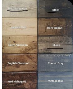 the different colors of wood are shown in this image