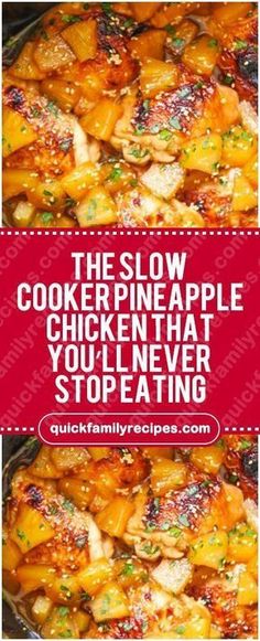 The Slow Cooker Pineapple Chicken That Youll Never Stop Eating #slowcooker #pineapple #chicken #easyrecipe #delicious #foodlover #homecooking #cooking #cookingtips Slow Cooker Pineapple Chicken, Quick Family Meals, Ground Beef Stroganoff, Pineapple Chicken, Slow Cooked Meals, Crockpot Dishes, Crock Pot Slow Cooker, Crock Pot Cooking, Idee Pasto Sano