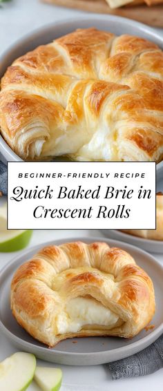 Image for Quick Baked Brie in Crescent Rolls Brie In Crescent Roll Baked, Cream Cheese Crescent, Brie And Crescent Rolls, Brie Crescent Roll Baked, Brie Wrapped In Crescent Rolls, What To Do With Crescent Rolls, Christmas Brie Recipes, Brie Crescent Roll Appetizers, Baked Brie Crescent Roll