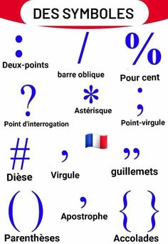 the symbols for different languages in french