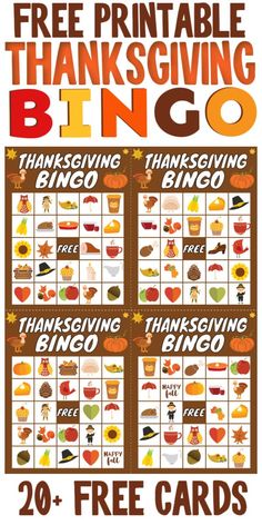 the free printable thanksgiving bingo game