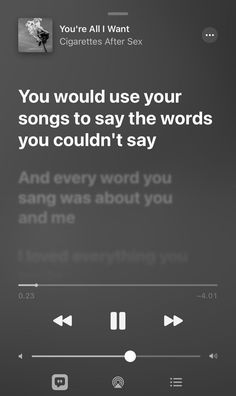 an iphone screen with the text you would use your songs to say the words you couldn't say