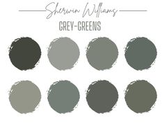 the different shades of gray - greens in this image are shown with text that reads, saturn williams grey - greens