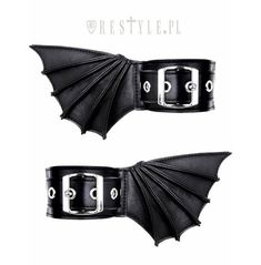 Black Gothic Bracelets With Bat Wings Pair Of Cuffs | Restyle Bracelets Goth, Jewelry Goth, Gothic Jewellery, Gothic Bracelet, Gothic Shop, Goth Accessories, Gothic Shoes, Wing Jewelry, Jewelry Gothic