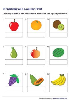 fruit and vegetables worksheet for kids to practice their numbers in order to learn how to