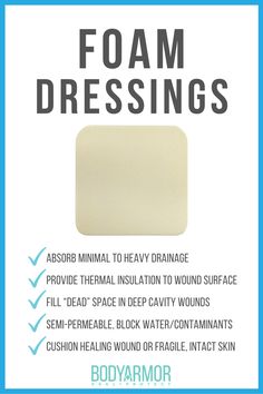 an ad for foam dressings with instructions on how to use it