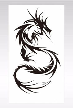 a black and white drawing of a dragon