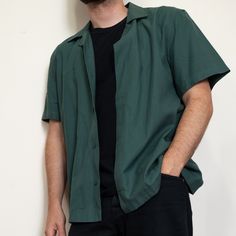 Purchased From Saturdays Nyc Store In Soho, New York. There Was Only One Left. Purchased In A Frenzy, Never Worn Outside Of The House. Green Short Sleeve T-shirt For Work, Green Relaxed Fit Collared Camp Shirt, Classic Green Cotton Camp Shirt, Green Button-up Casual T-shirt, Casual Green Button-up T-shirt, Casual Green Unstructured Shirt, Green Relaxed Fit Collared Shirt, Green Short Sleeve Top For Work, Green Cotton Short Sleeve Shirt With Spread Collar