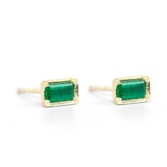 Leone Emerald Earrings, ILA Yellow Gold Emerald Birthstone Earrings, Luxury Emerald Earrings For May Birthstone, Fine Jewelry Yellow Gold Earrings With Emerald, Fine Jewelry Yellow Gold Emerald Earrings, Gold Emerald Cut Emerald Earrings, Fine Jewelry Emerald Earrings In Yellow Gold, Emerald Gemstone Earrings In Yellow Gold, Gold Emerald-cut Emerald Earrings, Fine Emerald Earrings For May Birthstone