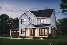 this is an artist's rendering of the farmhouse style home