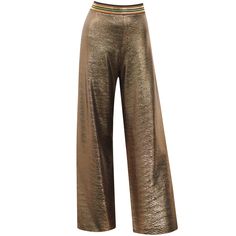 Invest in an all year round must have in our bronze metallic trouser. On trend, wide flared leg shape and elastic waist make these an easy wear option.  All styles are made in the UK and are limited edition. Hand wash recommended 95% Polyester 5% Spandex Metallic Trousers, Lost In Translation, Artisan Gift, Mens Jewelry Bracelet, Fashion Jewellery, Independent Designers Fashion, Trouser Jeans, Heart Jewelry, Handmade Artisan